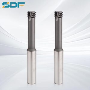 SDF-P Series Tungsten Carbide Three-tooth, 3D metric thread milling cutter with diamond coating