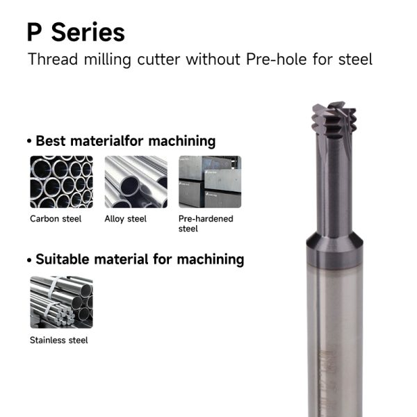 SDF-P Series Tungsten Carbide Thread milling cutter without Pre-hole – ALCRONA Coating for Steel - Image 5