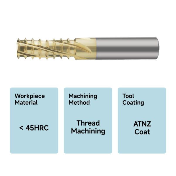 Staggered Tooth Thread Mill for Titanium & Inconel | ATNZ Coated | High-Speed Full Profile - Image 2