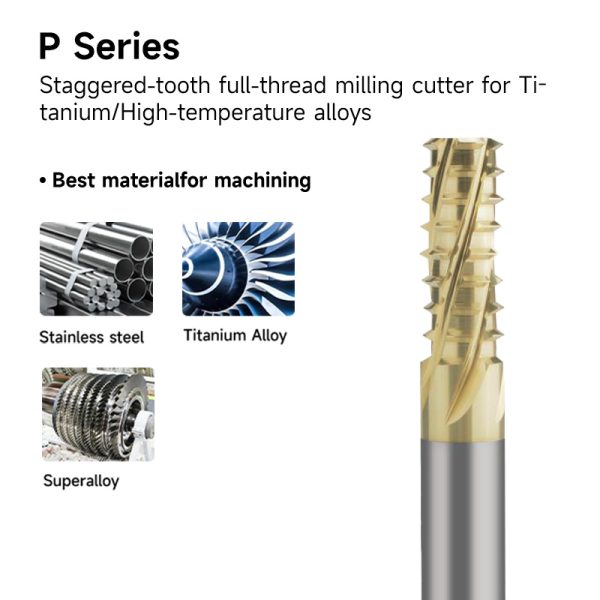 Staggered Tooth Thread Mill for Titanium & Inconel | ATNZ Coated | High-Speed Full Profile - Image 3