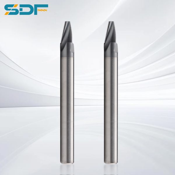 SDF-P Series Titanium-Optimized Tapered Thread Mill for Medical Bone Plates | Alcrona® Coated | ASTM F543 Compliant