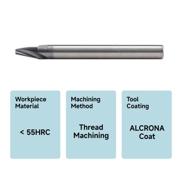 SDF-P Series Titanium-Optimized Tapered Thread Mill for Medical Bone Plates | Alcrona® Coated | ASTM F543 Compliant - Image 4