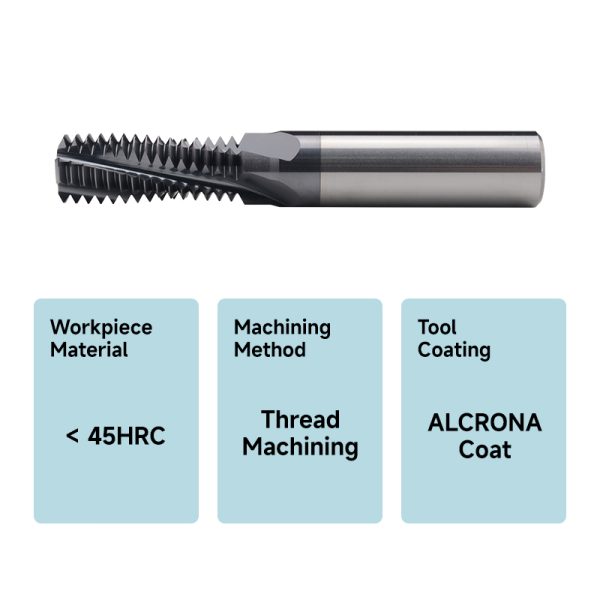 Metric External Thread Mill | Full Tooth Design | AlCrON Pro Coating | DIN 13 ISO 68 Certified - Image 2
